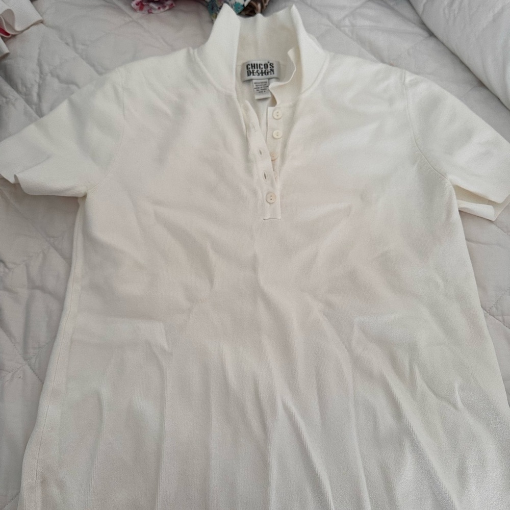 Chico's Cream Polo Shirt